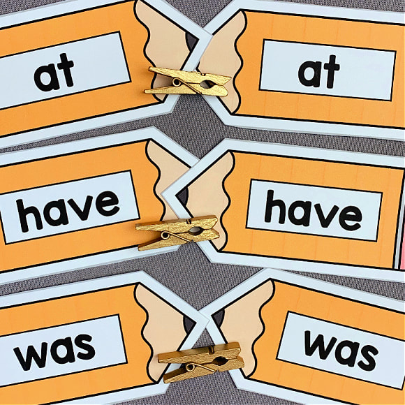 pencil sight word match for preschool and kindergarten