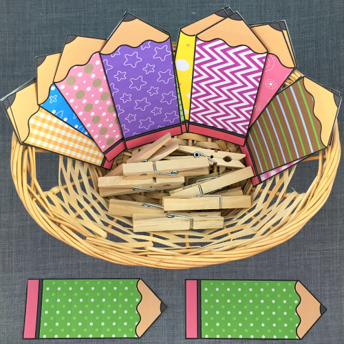 pencil pattern match for preschool and kindergarten