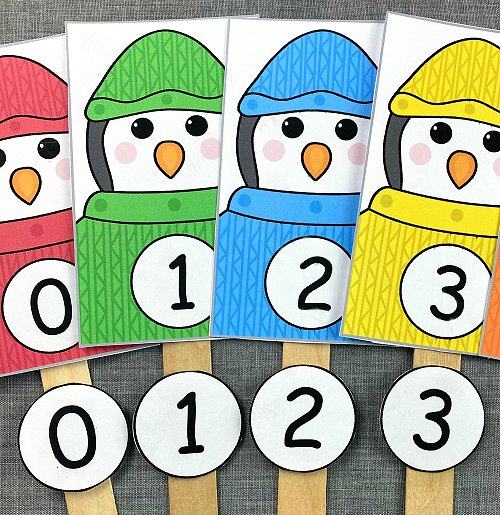penguin number sequence match for preschool and kindergarten