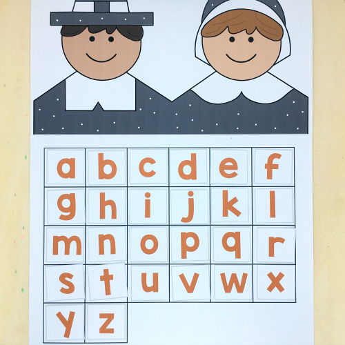 pilgrim letter sequence mats for preschool and kindergarten