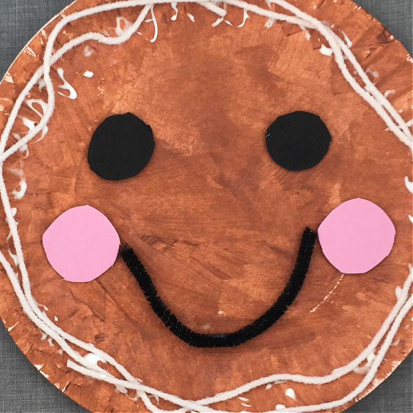 paper plate gingerbread craft for preschool and kindergarten