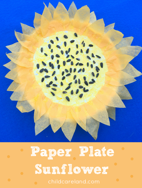 Paper Plate Sunfower Art Project For Preschool and Kindergarten