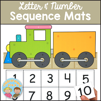 letter and number sequence mats download for preschool and kindergarten