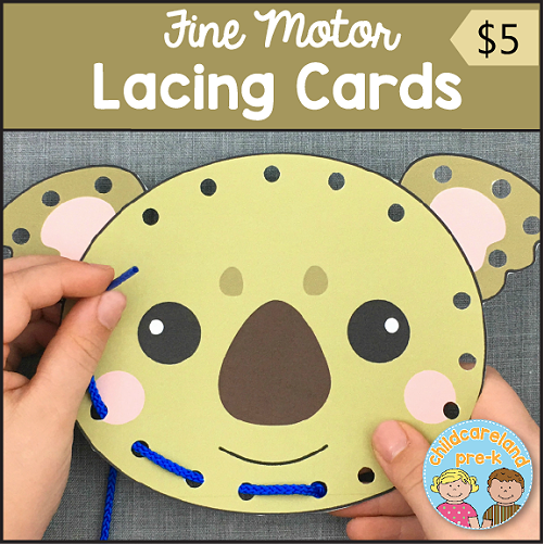 fine motor lacing cards download for preschool and kindergarten
