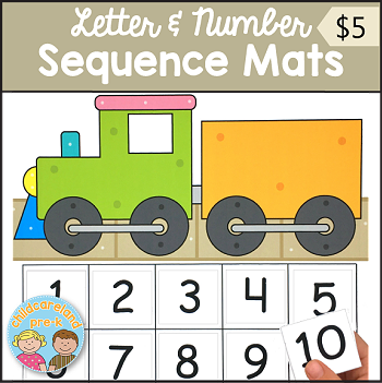 Letter and Number Sequence Mats download for preschool and kindergarten
