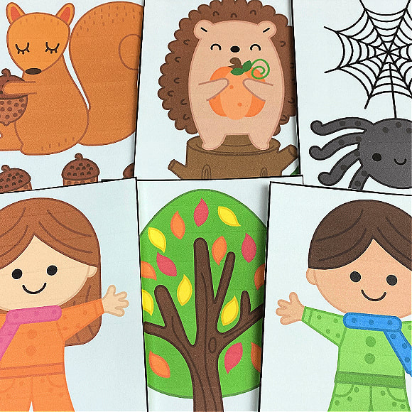 fall matching cards for preschool and kindergarten