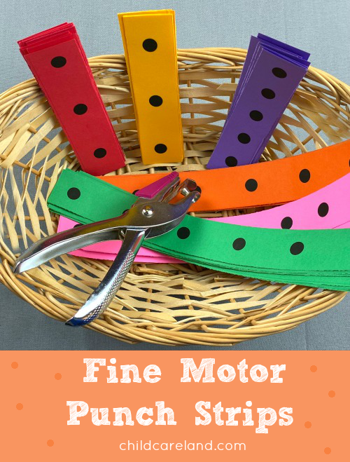fine motor punch strips for preschool and kindergarten