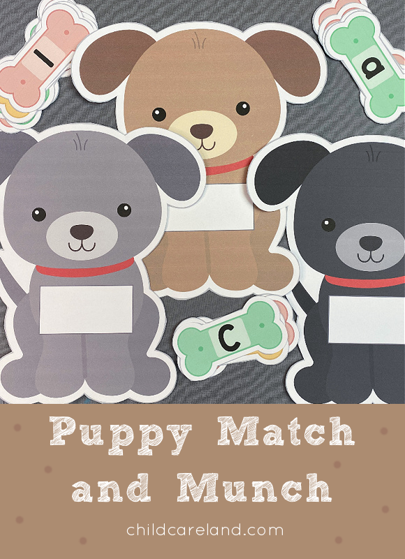 puppy match and munch for preschool and kindergarten