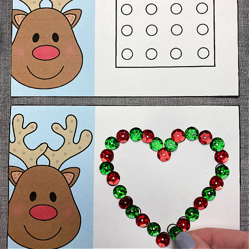 reindeer shape fine motor dots for preschool and kindergarten