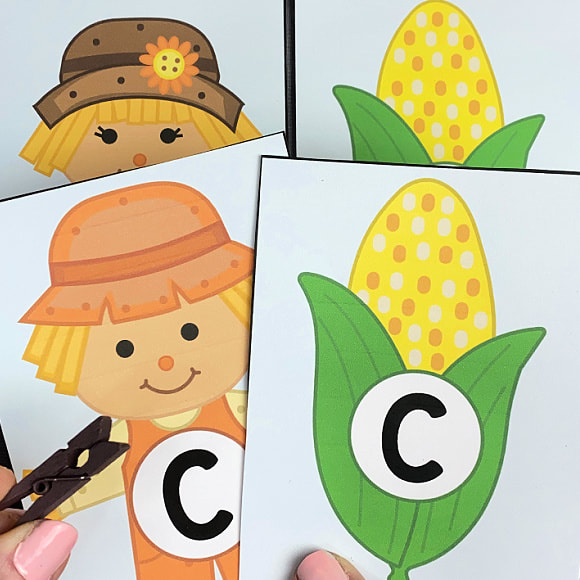 scarecrow letter match early learning activity for preschool and kindergarten