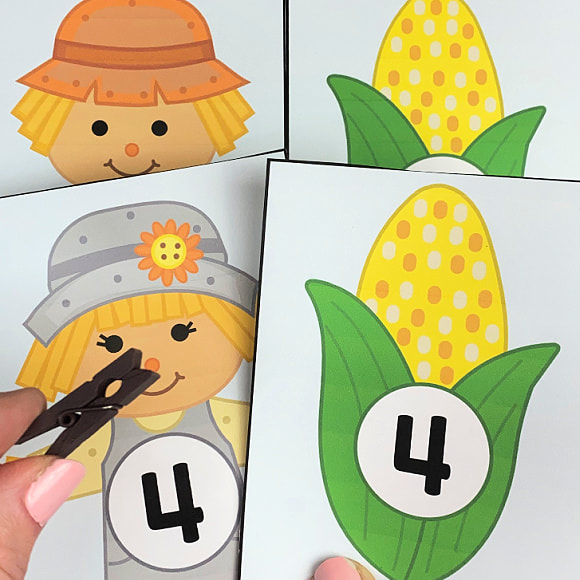 scarecrow number match early learning activity for preschool and kindergarten
