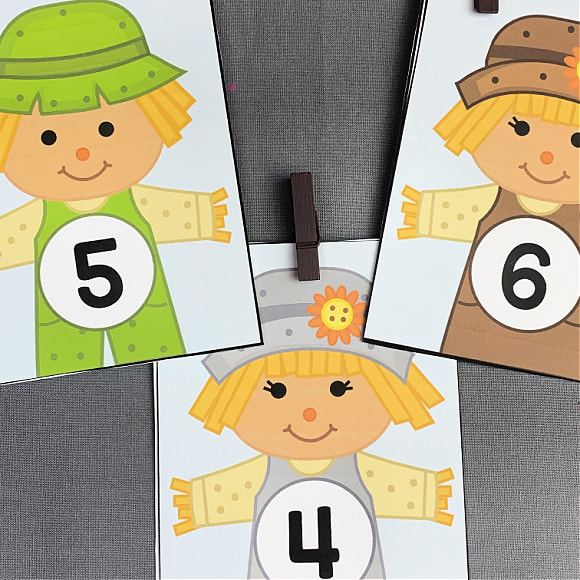 scarecrow number match early learning activity for preschool and kindergarten