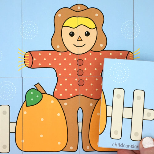 scarecrow puzzles for preschool and kindergarten
