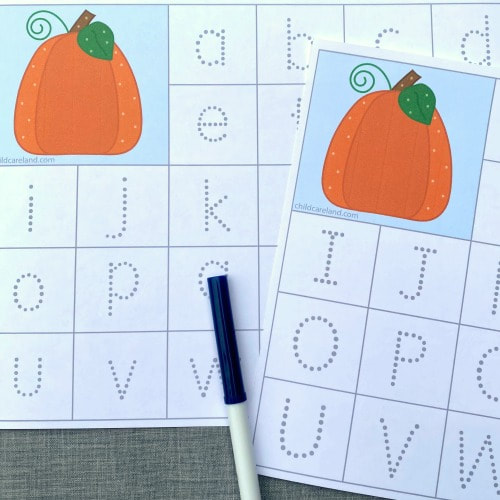 pumpkin letter tracing sheets for preschool and kindergarten