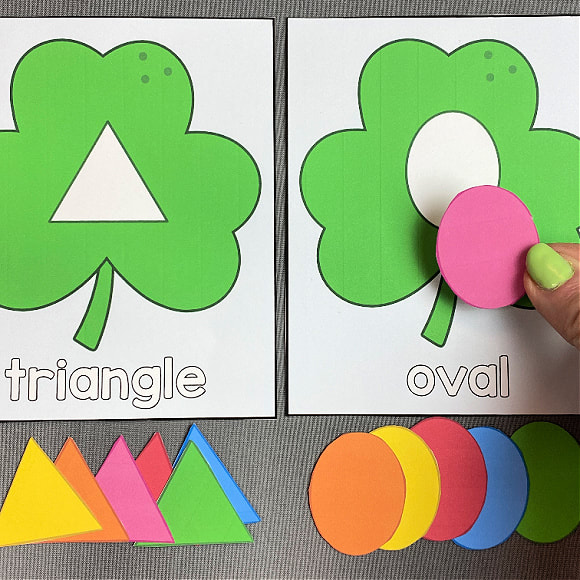 shamrock shape match for preschool and kindergarten