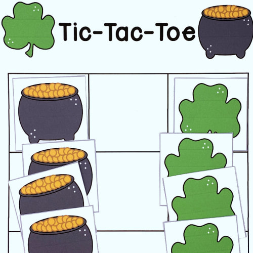 shamrock tic-tac-toe for preschool and kindergarten