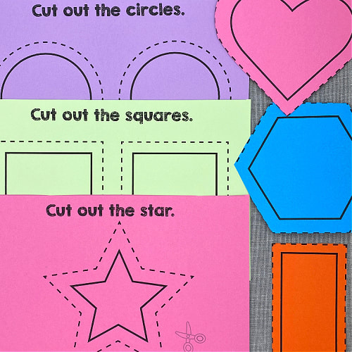 shape scissor skills for preschool and kindergarten