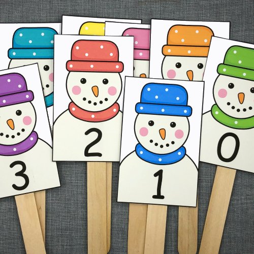 snowman number sequence for preschool and kindergarten