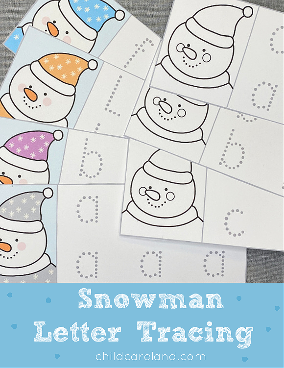snowman letter tracing for preschool and kindergarten