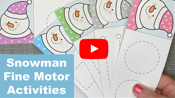 snowman fine motor activities for preschool and kindergarten
