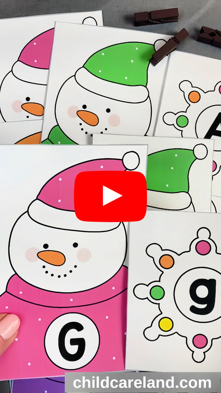 snowman letter clip early learning activity for preschool and kindergarten