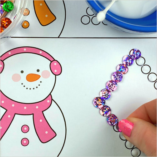 snowman shape dots for preschool and kindergarten