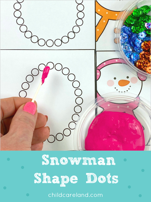 snowman shape dots for preschool and kindergarten. Great for fine motor development.