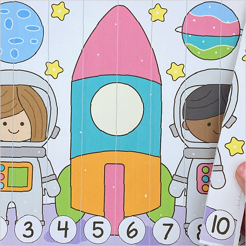 space number sequence puzzles for preschool and kindergarten