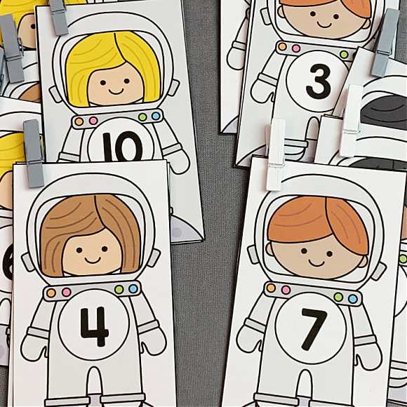 space number match math activity for preschool and kindergarten