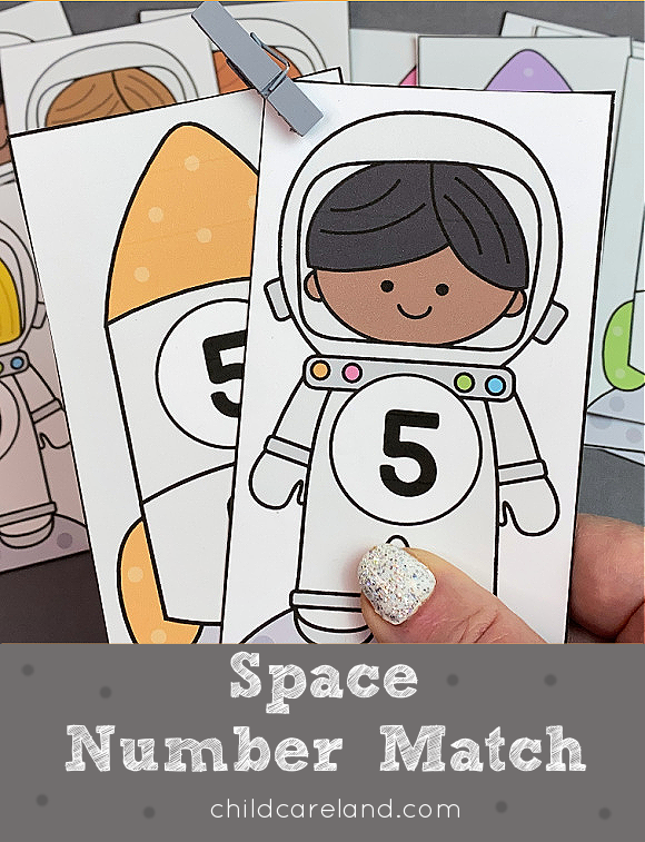 space number match cards math activity for preschool and kindergarten