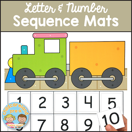 letter and number sequence mats download for preschool and kindergarten