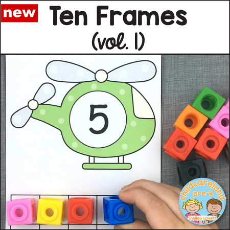ten frames instant download for preschool and kindergarten