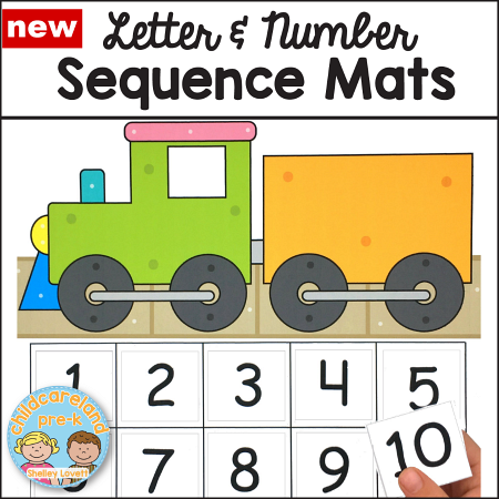 letter and number sequence mats instant downloads for preschool and kindergarten