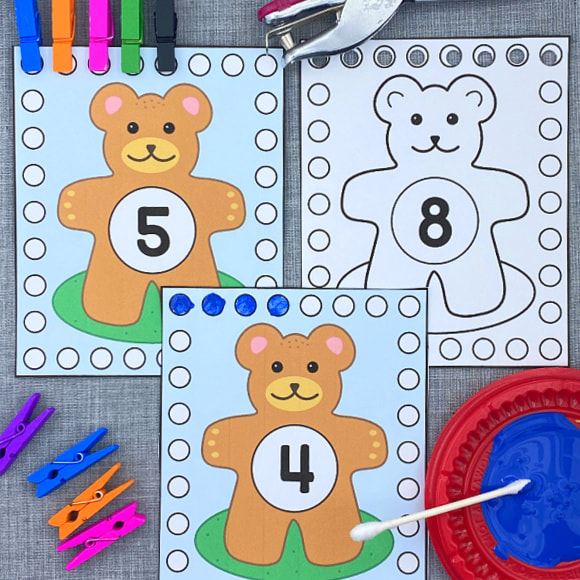 teddy bear fine motor counting for preschool and kindergarten