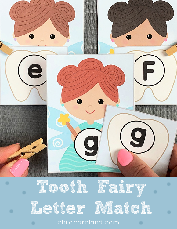 tooth fairy letter match activity for preschool and kindergarten