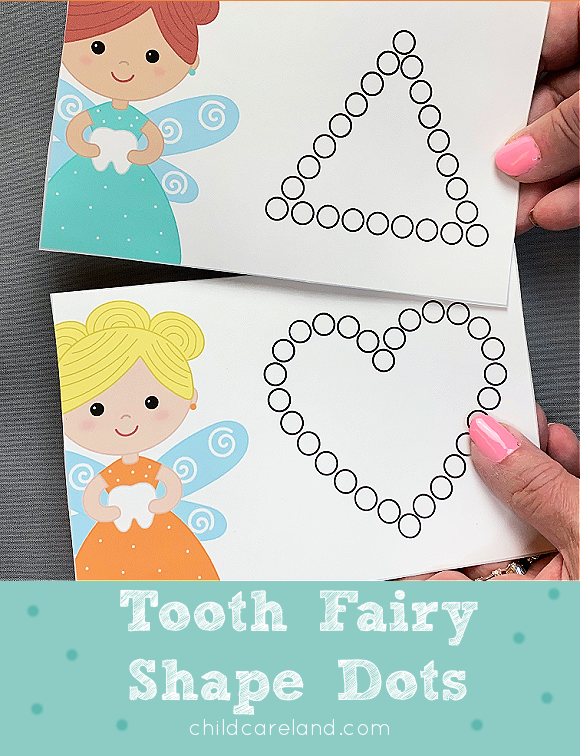 tooth fairy fine motor shape dots activity for prschool and kindergarten