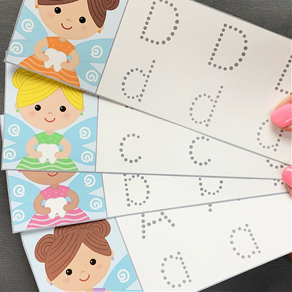 tooth fairy letter tracing activity for preschool and kindergarten