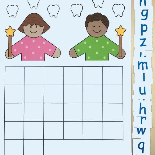 tooth fairy alphabet sequence mat for preschool and kindergarten