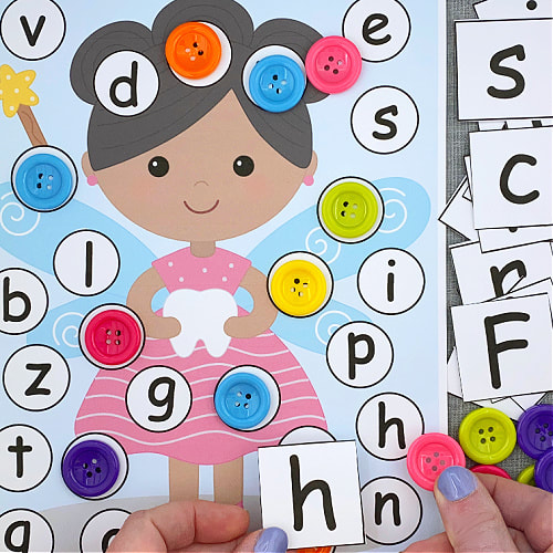 tooth fairy alphabet pick and cover for preschool and kindergarten