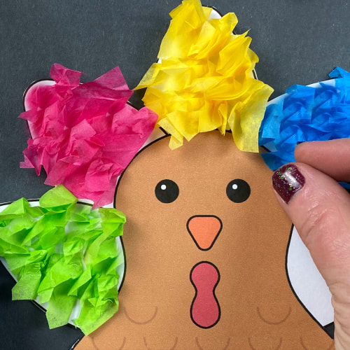 tissue paper turkey for preschool and kindergarten