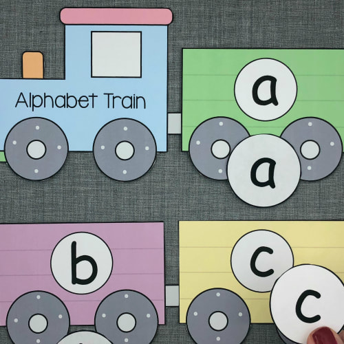alphabet train for preschool and kindergarten