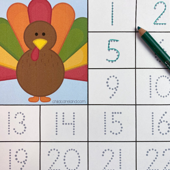 turkey letter and number tracing mats for preschool and kindergarten