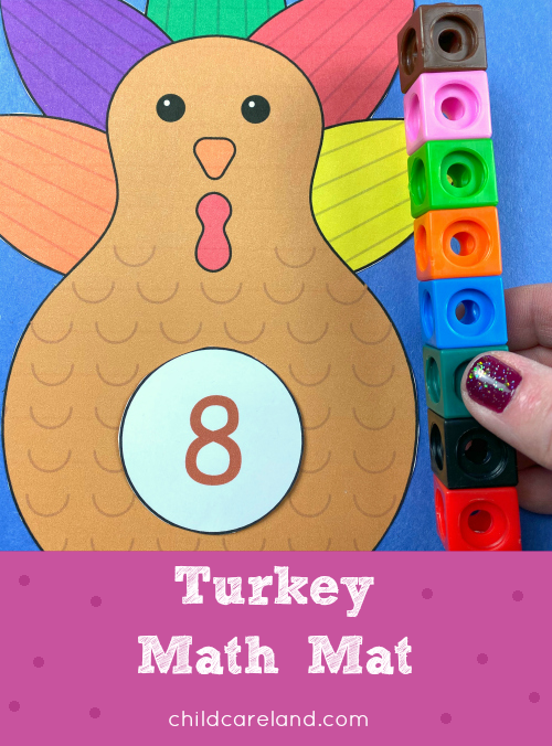 turkey math mat for preschool and kindergarten
