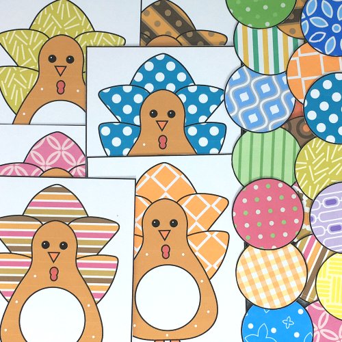 turkey pattern match for preschool and kindergarten