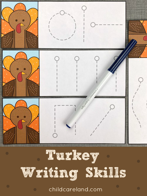 turkey writing skills for preschool and kindergarten