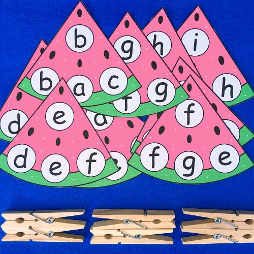 watermelon alphabet clip for preschool and kindergarten
