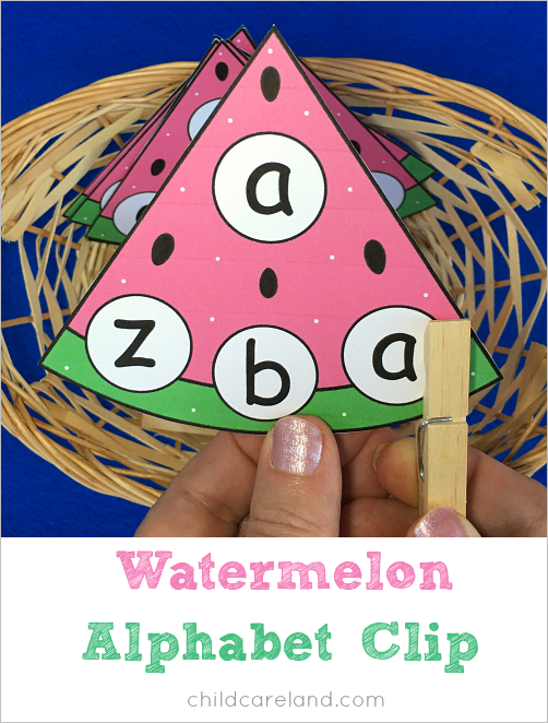 watermelon alphabet clip for preschool andk kindergaten