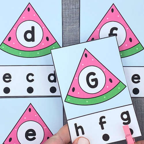 watermelon letter punch for preschool and kindergarten