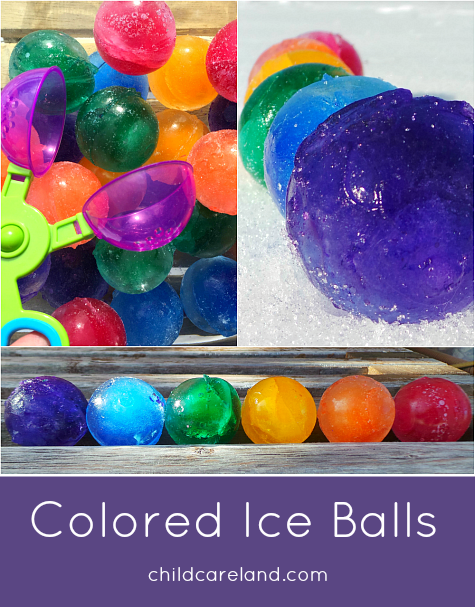 Colored Ice Balls Sensory and Sorting Activity for Preschool and Kindergarten